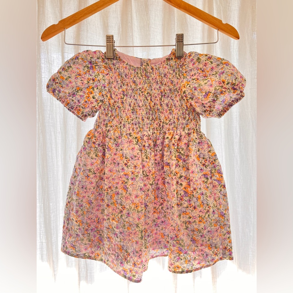 Zara Seersucker Floral Dress